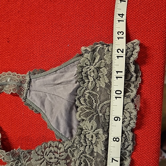 ANEMONE gray floral graphic lace  stretch t back bra S/M M/L NWT - Picture 3 of 8